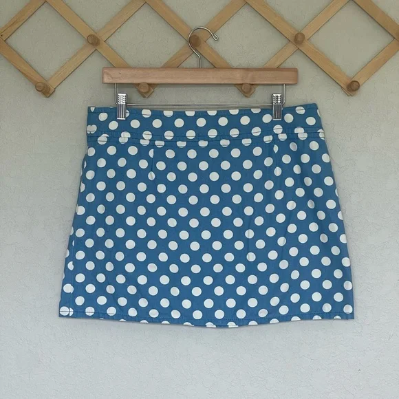 J. Crew Blue and White polka Dot. Mini Skirt - Picture 3 of 6